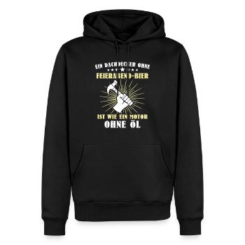 Dachdecker Sprüche Dachdecken - Männer Premium Bio Hoodie - Schwarz - Vorne - Nico (187cm)