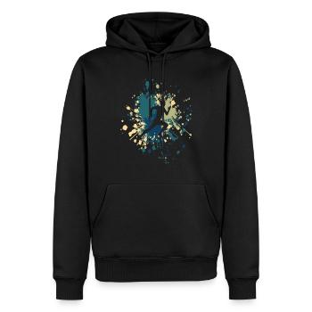 Athlétisme Running Sport Color Splash - Sweat à capuche Premium bio Homme - noir - Devant - Nico (187cm)