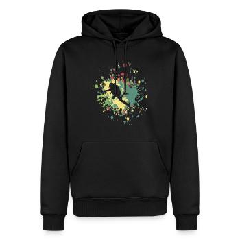 Éclaboussure de couleur De plongeur - Sweat à capuche Premium bio Homme - noir - Devant - Nico (187cm)