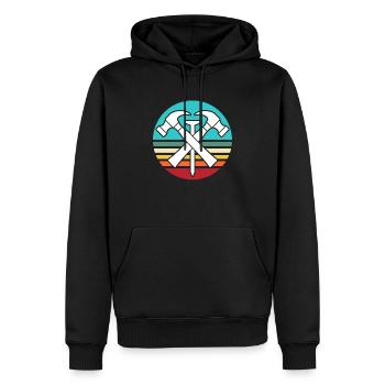 Roofing motif roofing ceilings - Men’s Premium Organic Hoodie - black - Front - Nico (187cm)