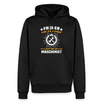 Maschinist Sprüche Maschinenführer - Männer Premium Bio Hoodie - Schwarz - Vorne - Nico (187cm)