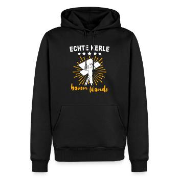 Trockenbauer Trockenbaumonteur Trockenbau - Männer Premium Bio Hoodie - Schwarz - Vorne - Nico (187cm)