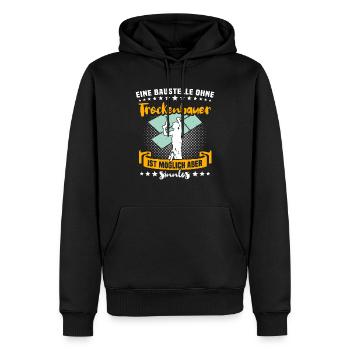 Trockenbauer Trockenbaumonteur Trockenbau - Männer Premium Bio Hoodie - Schwarz - Vorne - Nico (187cm)
