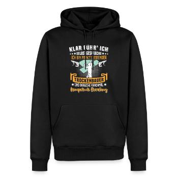 Trockenbauer Trockenbaumonteur Trockenbau - Männer Premium Bio Hoodie - Schwarz - Vorne - Nico (187cm)