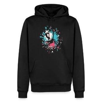 Motocross Style Color Splash - Sweat à capuche Premium bio Homme - noir - Devant - Nico (187cm)