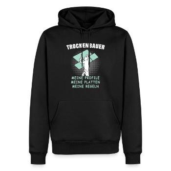 Trockenbauer Trockenbaumonteur Trockenbau - Männer Premium Bio Hoodie - Schwarz - Vorne - Nico (187cm)