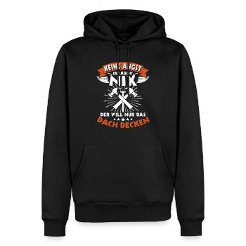 Dachdecker Handwerker Dachdecken - Männer Premium Bio Hoodie - Schwarz - Vorne - Nico (187cm)