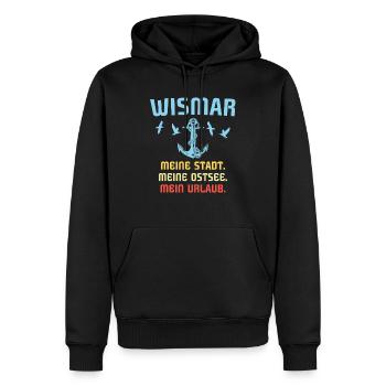 Wismar Ostsee Wismarer Urlaub - Männer Premium Bio Hoodie - Schwarz - Vorne - Nico (187cm)