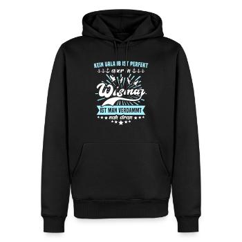 Wismar Ostsee Wismarer Urlaub - Männer Premium Bio Hoodie - Schwarz - Vorne - Nico (187cm)
