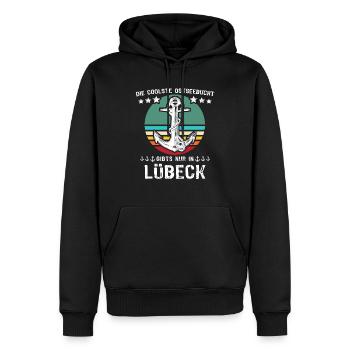 Lübeck Hansestadt Luebeck - Männer Premium Bio Hoodie - Schwarz - Vorne - Nico (187cm)