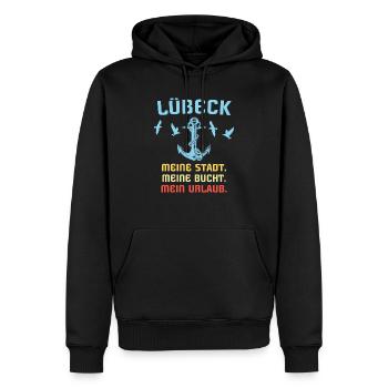 Lübeck Ostsee Lübecker Sprüche - Männer Premium Bio Hoodie - Schwarz - Vorne - Nico (187cm)