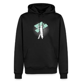 Trockenbauer Trockenbau Trockenbaumonteur - Männer Premium Bio Hoodie - Schwarz - Vorne - Nico (187cm)