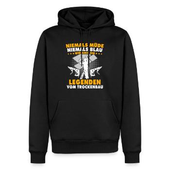 Trockenbauer Trockenbau Trockenbaumonteur - Männer Premium Bio Hoodie - Schwarz - Vorne - Nico (187cm)