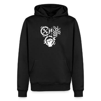 Maschinist Maschinenführer Maschinisten - Männer Premium Bio Hoodie - Schwarz - Vorne - Nico (187cm)