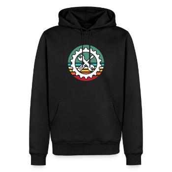 Machiniste Opérateur de machine Machinistes - Sweat à capuche Premium bio Homme - noir - Devant - Nico (187cm)