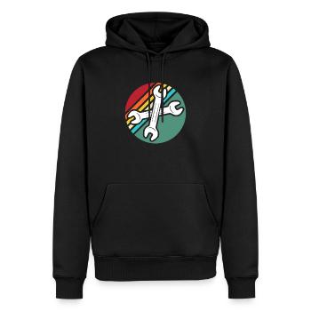 Maschinist Maschinenführer Maschinisten - Männer Premium Bio Hoodie - Schwarz - Vorne - Nico (187cm)