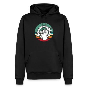 Maschinist Maschinenführer Maschinisten - Männer Premium Bio Hoodie - Schwarz - Vorne - Nico (187cm)