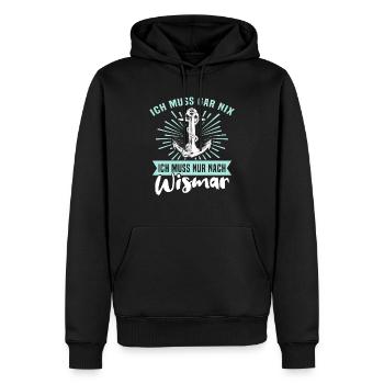 Wismar Ostsee Urlaub - Männer Premium Bio Hoodie - Schwarz - Vorne - Nico (187cm)