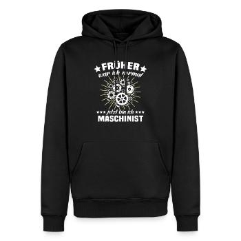 Maschinist - Männer Premium Bio Hoodie - Schwarz - Vorne - Nico (187cm)