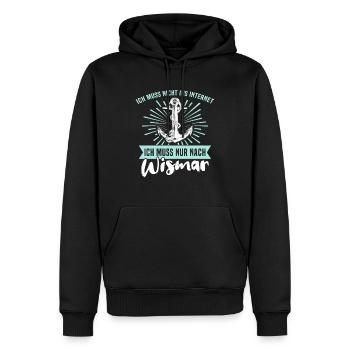 Wismar Urlaub Ostsee - Männer Premium Bio Hoodie - Schwarz - Vorne - Nico (187cm)