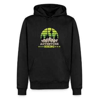 Hiking Adventure Hikers Outdoor - Men’s Premium Organic Hoodie - black - Front - Nico (187cm)