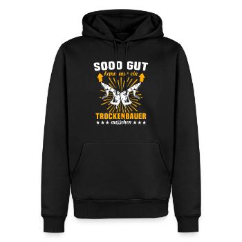 Trockenbauer Sprüche Trockenbau - Männer Premium Bio Hoodie - Schwarz - Vorne - Nico (187cm)