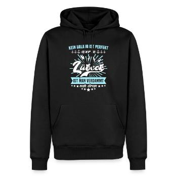 Lübeck Ostsee Sprüche Lübecker - Männer Premium Bio Hoodie - Schwarz - Vorne - Nico (187cm)