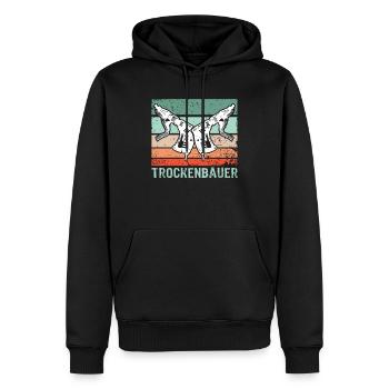 Trockenbauer Trockenbaumonteur Trockenbau - Männer Premium Bio Hoodie - Schwarz - Vorne - Nico (187cm)