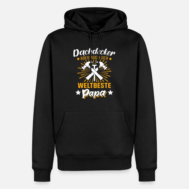 Dachdecker Papa Dachdecken Papas - Männer Premium Bio Hoodie - Schwarz