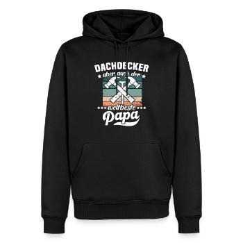 Papa Dachdecker Vater Dachdecken - Männer Premium Bio Hoodie - Schwarz - Vorne - Nico (187cm)