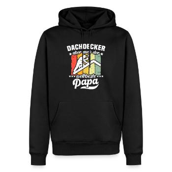 Papa Dachdecker Vater Dachdecken - Männer Premium Bio Hoodie - Schwarz - Vorne - Nico (187cm)