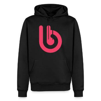 B Marque de vêtements - Sweat à capuche Premium bio Homme - noir - Devant - Nico (187cm)