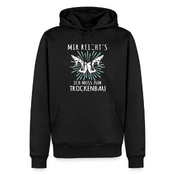 Trockenbauer Sprüche Trockenbau - Männer Premium Bio Hoodie - Schwarz - Vorne - Nico (187cm)