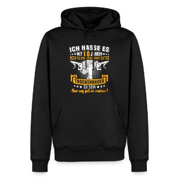 Trockenbauer 60. Geburtstag 60 Jahre Trockenbau - Männer Premium Bio Hoodie - Schwarz - Vorne - Nico (187cm)