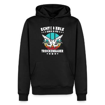 Trockenbauer Trockenbaumonteur Trockenbau - Männer Premium Bio Hoodie - Schwarz - Vorne - Nico (187cm)