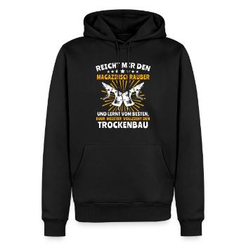 Trockenbauer Trockenbaumonteur Trockenbau - Männer Premium Bio Hoodie - Schwarz - Vorne - Nico (187cm)