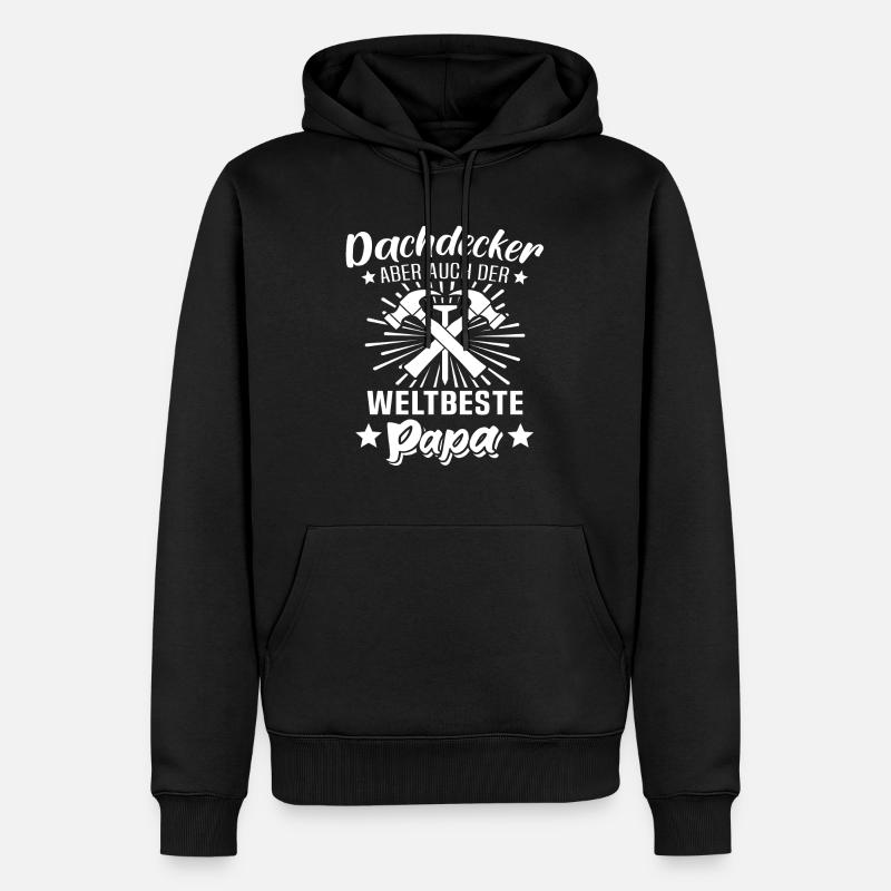 Dachdecker Papa - Männer Premium Bio Hoodie - Schwarz