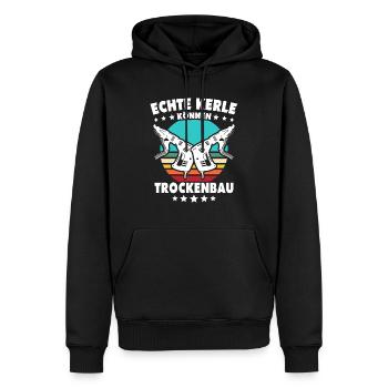 Trockenbauer Trockenbaumonteur Trockenbau - Männer Premium Bio Hoodie - Schwarz - Vorne - Nico (187cm)