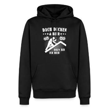Dachdecker Biertrinker Dachdecken Bier - Männer Premium Bio Hoodie - Schwarz - Vorne - Nico (187cm)