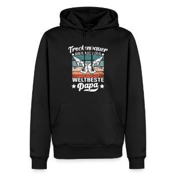 Trockenbau Papa Trockenbauer Papas - Männer Premium Bio Hoodie - Schwarz - Vorne - Nico (187cm)