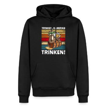 Bier Trinken Kamerad Faultier Trinksprüche - Männer Premium Bio Hoodie - Schwarz - Vorne - Nico (187cm)