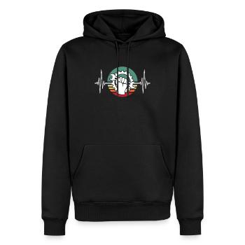 Machiniste ECG Opérateur de machine HeartLine - Sweat à capuche Premium bio Homme - noir - Devant - Nico (187cm)