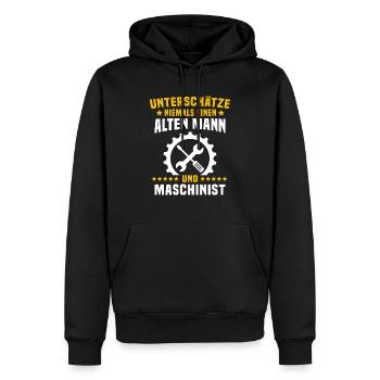 Maschinist Maschinenführer Feuerwehrmann - Männer Premium Bio Hoodie - Schwarz - Vorne - Nico (187cm)