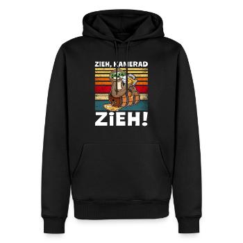 Bier Trinken Biersprüche Faultier Saufen - Männer Premium Bio Hoodie - Schwarz - Vorne - Nico (187cm)