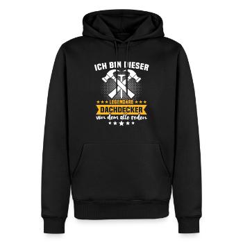 Dachdecker Dachspengler Legende Dachklempner - Männer Premium Bio Hoodie - Schwarz - Vorne - Nico (187cm)