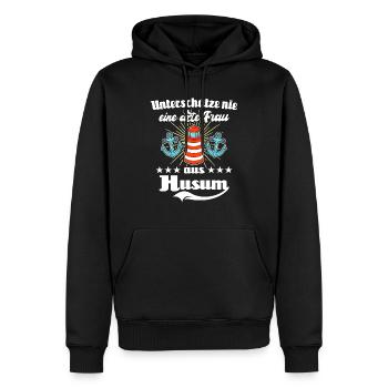 Husum Urlaub Husumer Nordsee - Männer Premium Bio Hoodie - Schwarz - Vorne - Nico (187cm)