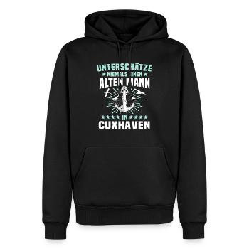 Cuxhaven Souvenir Cuxhavener Nordsee - Männer Premium Bio Hoodie - Schwarz - Vorne - Nico (187cm)