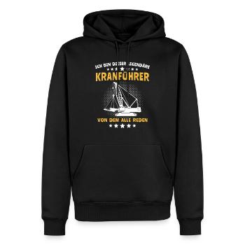 Kranführer Sprüche Kran Kranfahrer - Männer Premium Bio Hoodie - Schwarz - Vorne - Nico (187cm)