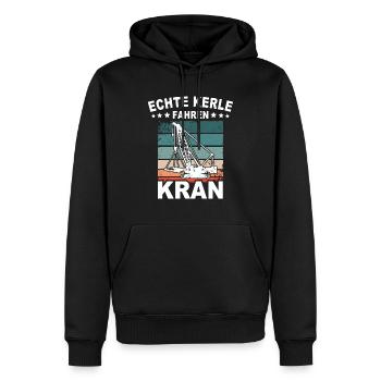 Kranführer Sprüche Kran Kranfahrer - Männer Premium Bio Hoodie - Schwarz - Vorne - Nico (187cm)