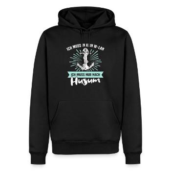 Husum Souvenir Husumer Nordsee - Männer Premium Bio Hoodie - Schwarz - Vorne - Nico (187cm)